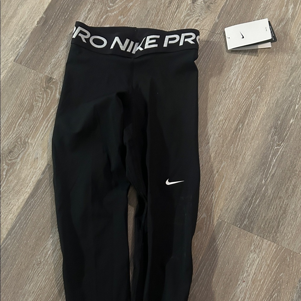 Nike Pro Black Leggings with White Accents